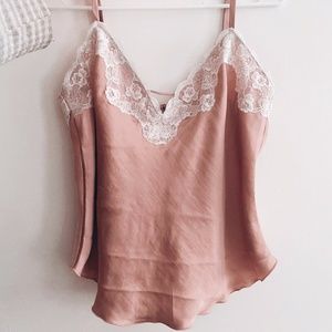 Free People Pink Silk Tank Top